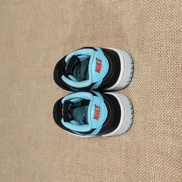 Nike Dunk Low SE "Barber Shop" Kid's Sneakers Sz 5C, Black/Teal/White - Picture 5 of 7